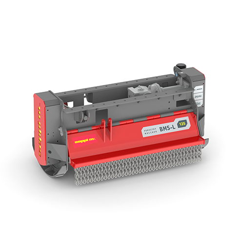 Der SEPPI BMS-L Forstmulcher ist ein äußerst flexibles und robustes Gerät, das speziell für die Verwendung an Baggern im Bereich von 7 bis 15 Tonnen konzipiert wurde. Mit seiner leistungsstarken Technik ist er in der Lage, verschiedene Materialien wie Gras, Sträucher, Schilf und auch größere Holzstücke effektiv zu mulchen. Besonders hervorzuheben ist die Möglichkeit, mit dem Forstrotor Holz bis zu einem Durchmesser von 15 cm zu zerkleinern, was ihn zu einer ausgezeichneten Wahl für anspruchsvolle Forst- und Landschaftspflegeaufgaben macht.