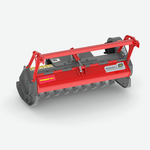 MICROFORST rc - Eine Universalschnittstelle ermöglicht die Anpassung an unterschiedliche Trägerfahrzeuge. Darüber hinaus sind verschiedene Anbauplatten für bekannte Funkraupen wie HYMACH, MDB, ENERGREEN, CANYCOM oder MC CONNEL verfügbar.