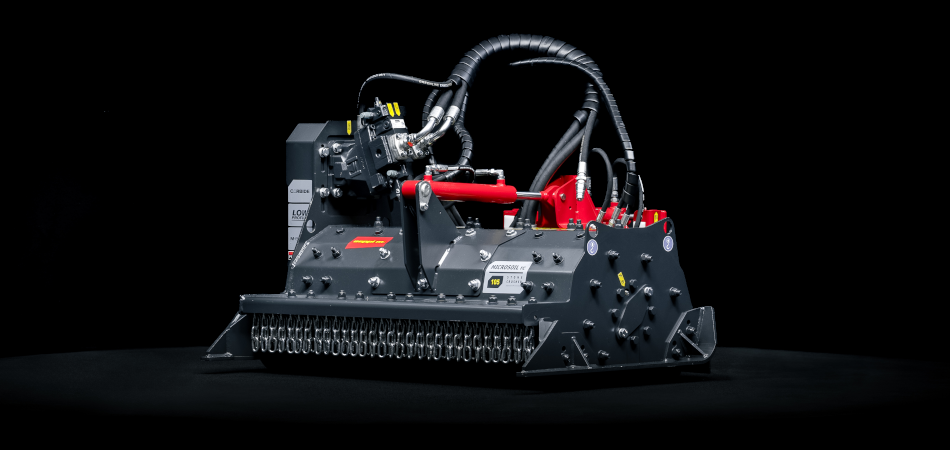 SEPPI MICROSOIL rc compact stone crusher for radio-controlled tracked tool carriers or mini loaders, 30–80 HP