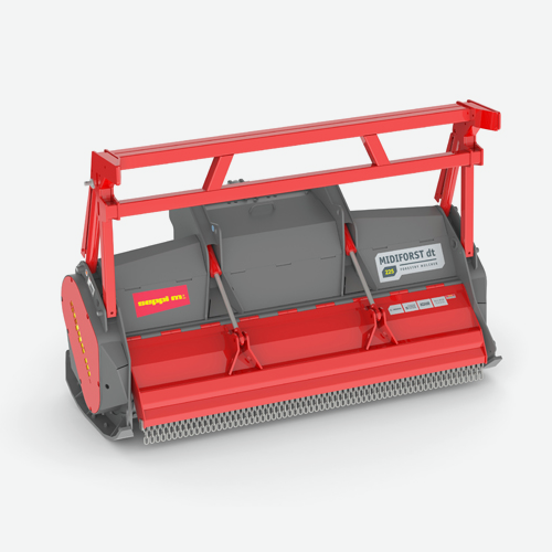 MIDIFORST dt - Leistungsstark, robust und effizient - der MIDIFORST dt ist die ideale Lösung für anspruchsvolle Forstarbeiten. Entwickelt für Traktoren von 120 bis 240 PS, zerkleinert er Holz bis 30 cm Ø mit höchster Präzision.