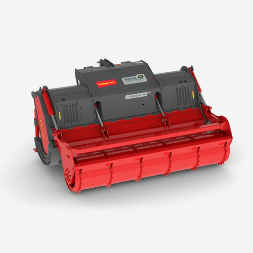 STARSOIL - Zusätzliche Ausstattung umfasst eine hydraulisch einstellbare Haube, doppelten Kettenschutz gegen Steinschlag, schmale Tiefgangkufen und ein ADAM Getriebeneigungssystem für optimale Gelenkwellen- und Zapfwellenpositionierung.