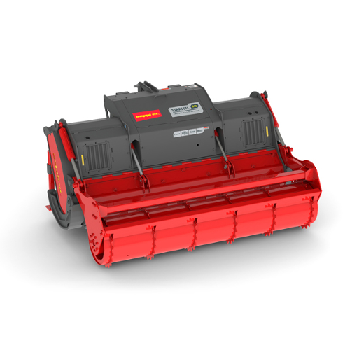 STARSOIL - Zusätzliche Ausstattung umfasst eine hydraulisch einstellbare Haube, doppelten Kettenschutz gegen Steinschlag, schmale Tiefgangkufen und ein ADAM Getriebeneigungssystem für optimale Gelenkwellen- und Zapfwellenpositionierung.